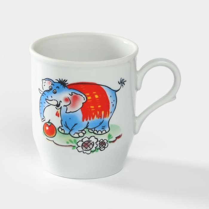 Набор посуды фарфоровой «Зоопарк», 3 предмета: тарелка d=20 см, салатник d=19.8 см, кружка 200 мл