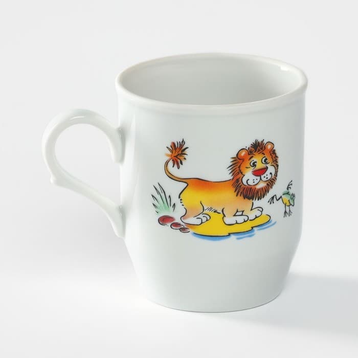 Набор посуды фарфоровой «Зоопарк», 3 предмета: тарелка d=20 см, салатник d=19.8 см, кружка 200 мл