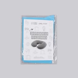 Подушка надувная для шеи, дорожная, 38×24 см, голубая