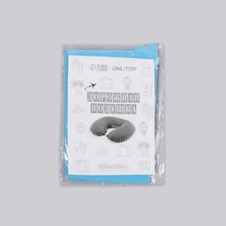 Подушка надувная для шеи, для путешествий, 38×24 см, голубая