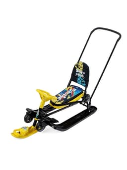 Снегокат «Тимка спорт 6» Winter sport, со спинкой, с родительской ручкой, жёлтый, чёрный, ТС6/WS Nika Kids