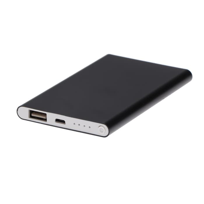 Внешний аккумулятор Luazon PB-17, 4000 мАч, USB, 1 А, индикатор, тонкий корпус, металл, чёрный