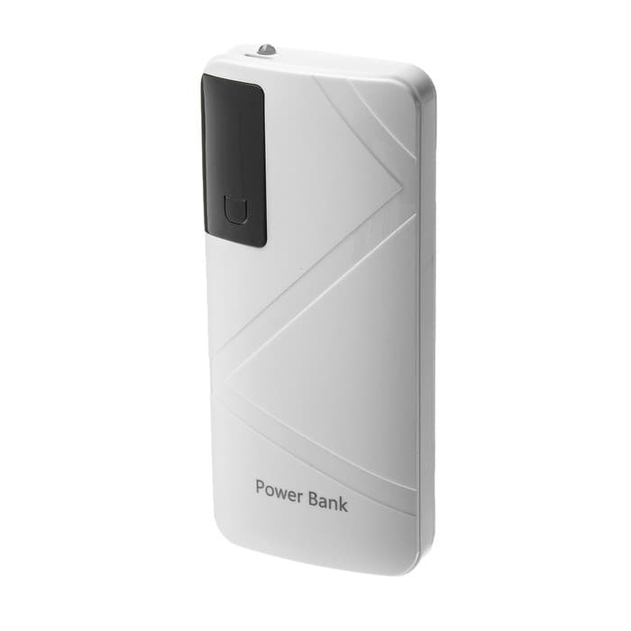 Внешний аккумулятор Luazon PB-05, 6000 мАч, 3хUSB, 2 А, дисплей, фонарик, белый