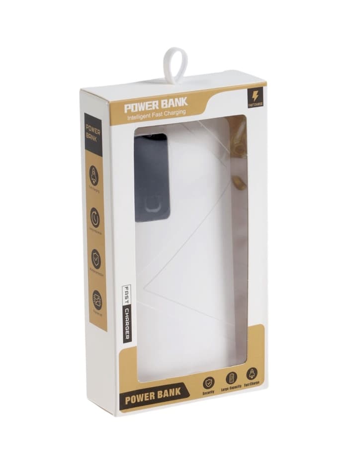 Внешний аккумулятор Luazon PB-05, 6000 мАч, 3хUSB, 2 А, дисплей, фонарик, белый