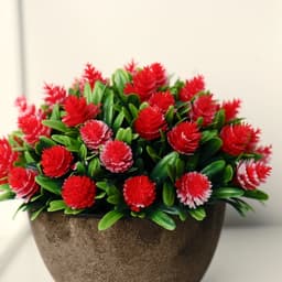 Искусственный цветок в горшке «Многослойные бутоны», 13×11 см, МИКС