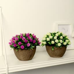 Искусственный цветок в горшке «Многослойные бутоны», 13×11 см, МИКС