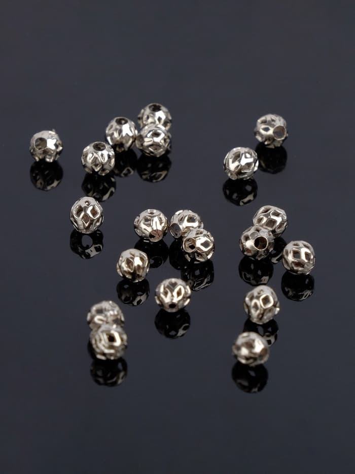 Кримп - зажимная бусина СМ-393, набор 20 шт. 4 мм, цвет серебро