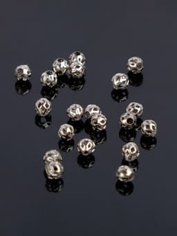 Кримп - зажимная бусина СМ-393, набор 20 шт. 4 мм, цвет серебро