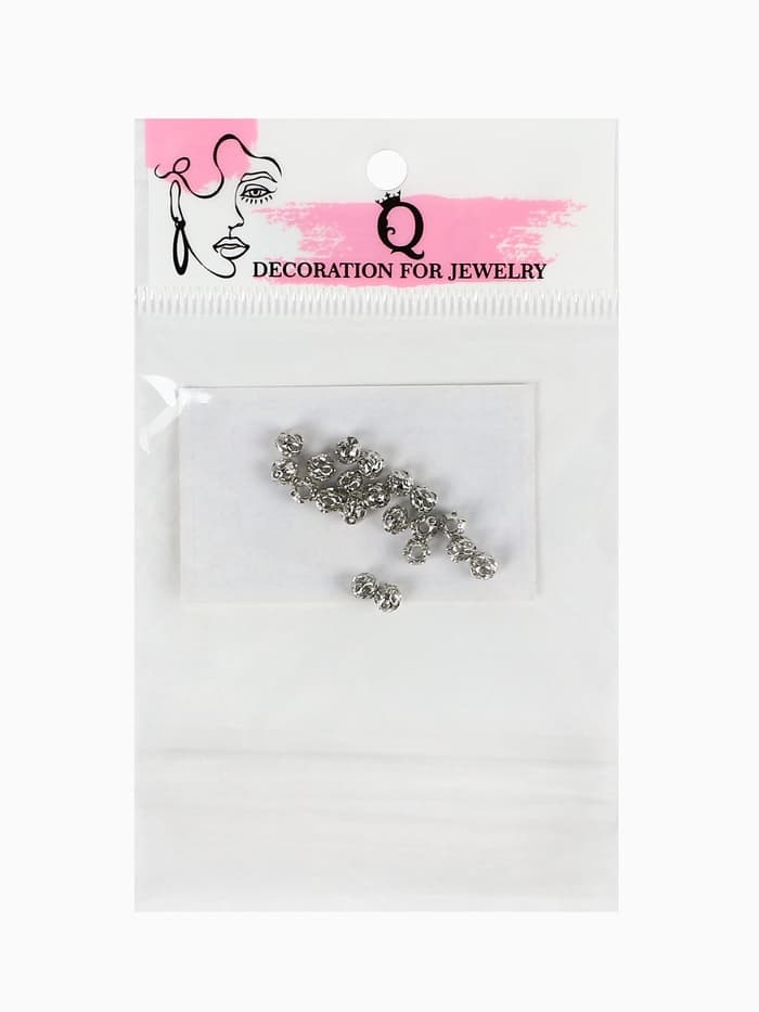 Кримп - зажимная бусина СМ-393, набор 20 шт. 4 мм, цвет серебро