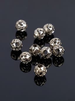 Кримп - зажимная бусина СМ-395, набор 10 шт. 6 мм, цвет серебро