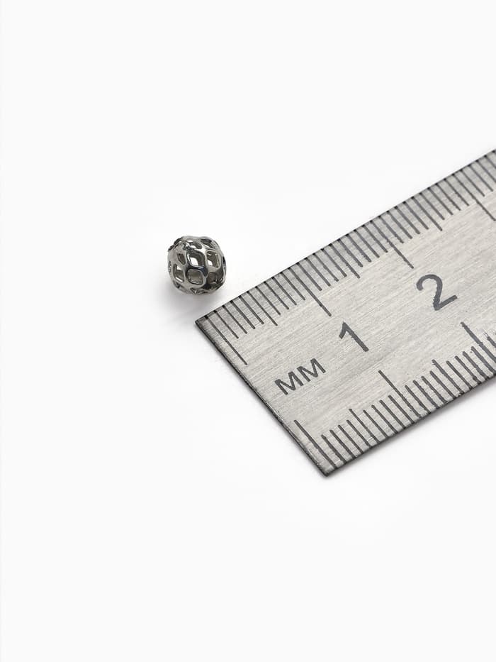 Кримп - зажимная бусина СМ-395, набор 10 шт. 6 мм, цвет серебро