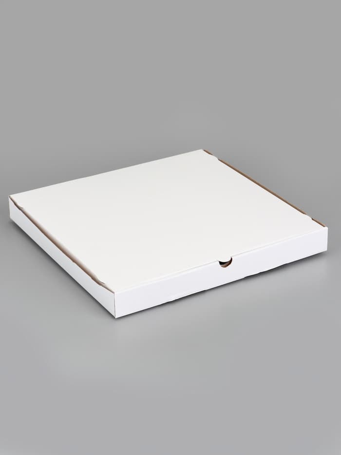 Коробка для пиццы, белая, 33×33×4 см