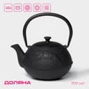 Чайник Доляна «Чёрный тигр», 700 мл, с ситом, эмалированное покрытие внутри, индукция, чугун, чёрный