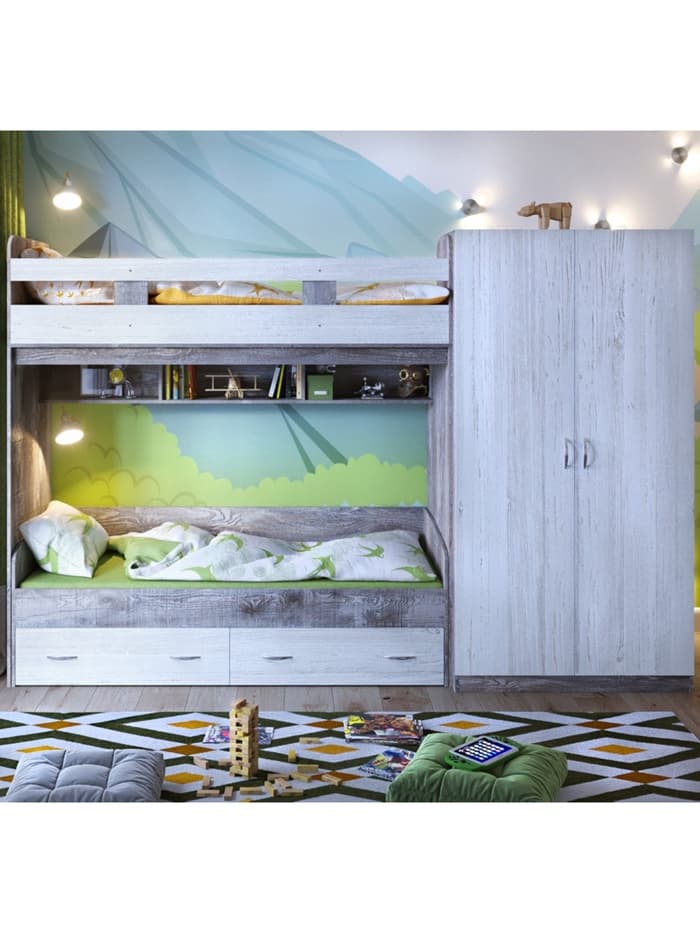 Детская комната «Юта», комплект №1, цвет бетон / винтерберг