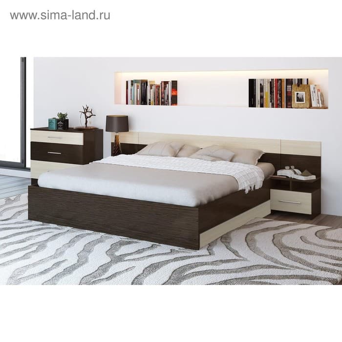 Спальный гарнитур «Леси», комплект 4 предметов, цвет венге/дуб молочный