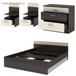 Спальный гарнитур «Леси», комплект 4 предметов, цвет венге/дуб молочный