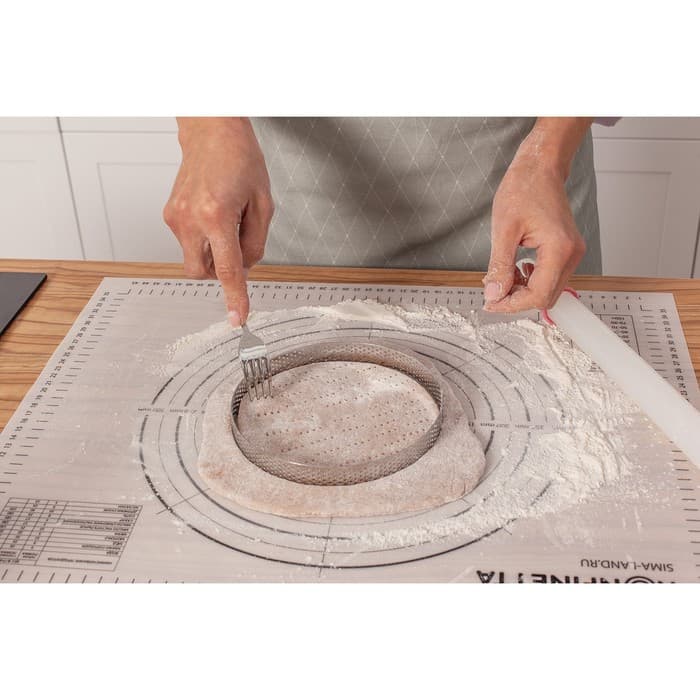 Форма для выпечки тарта Доляна «Круг», d=15 см, перфорированная, серебристая