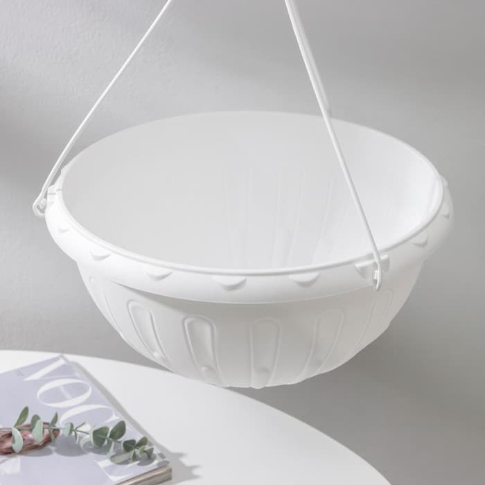 Кашпо уличное подвесное для цветов «Джулия», 8 л, белое