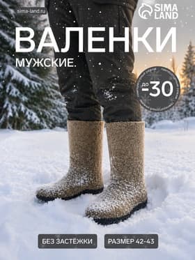 Валенки мужские, цвет натуральный, размер 42-43 (30)