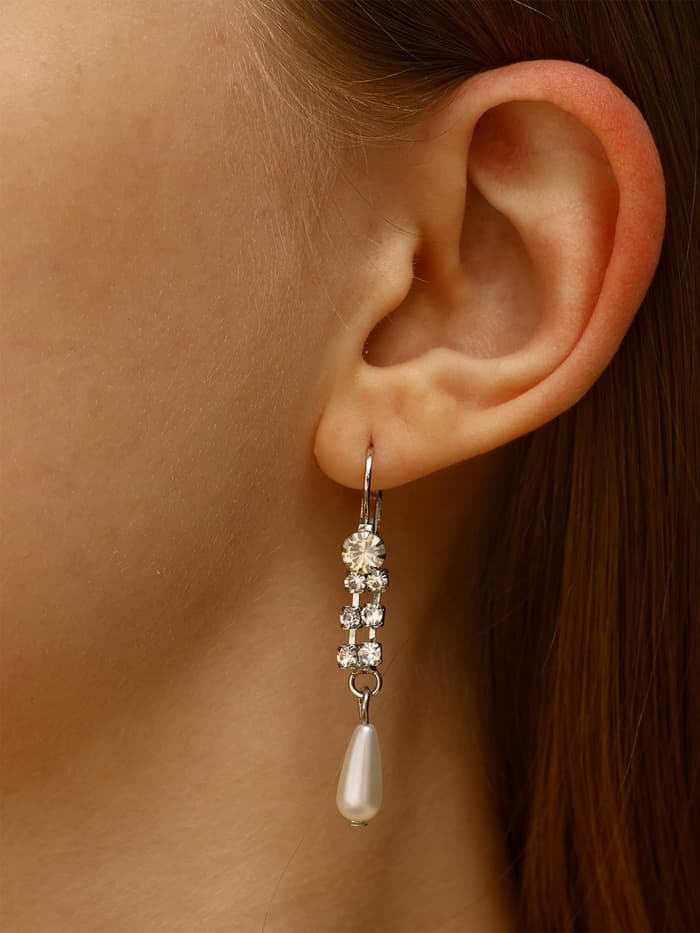 Серьги с жемчугом «Колосок», капля, цвет МИКС