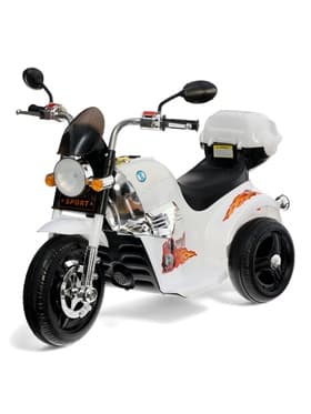 Электромобиль «Чоппер», с аккумулятором, световые и звуковые эффекты, цвет белый
