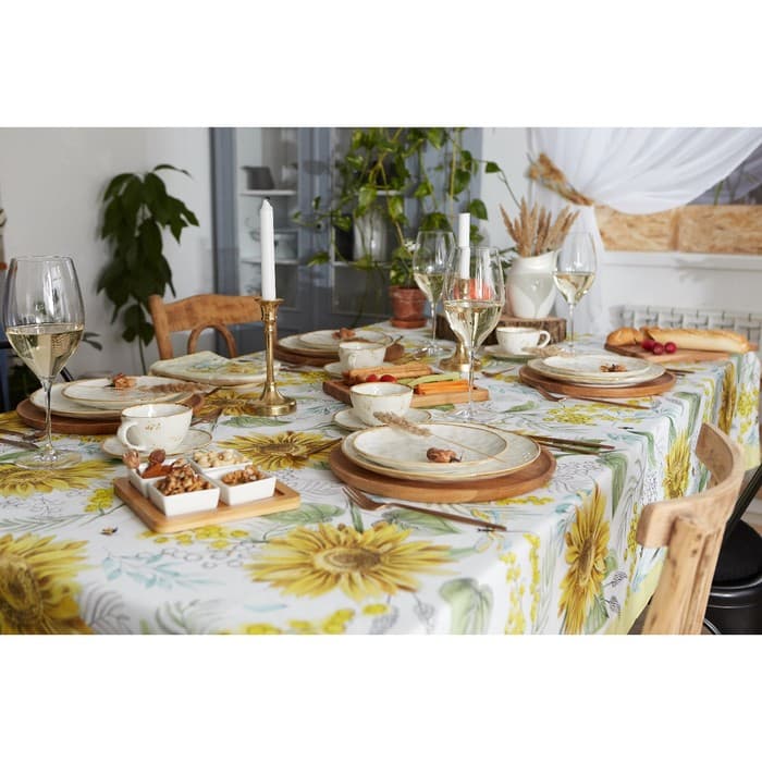 Скатерть «Этель. Солнечные цветы», 220×147 см, 100% хлопок, саржа 190 г/м²