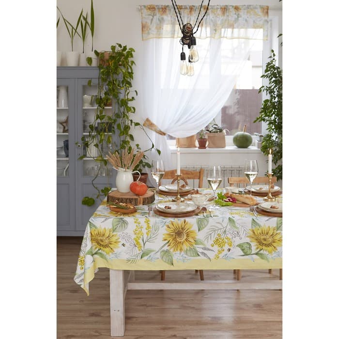 Скатерть «Этель. Солнечные цветы», 220×147 см, 100% хлопок, саржа 190 г/м²