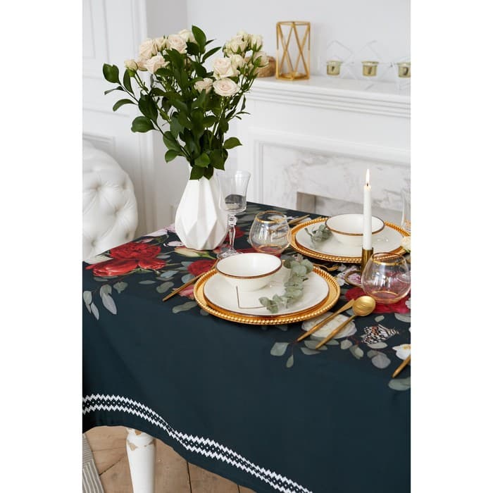 Скатерть «Этель» Flowers, 180×147 см, 100% хлопок, саржа 190 г/м²