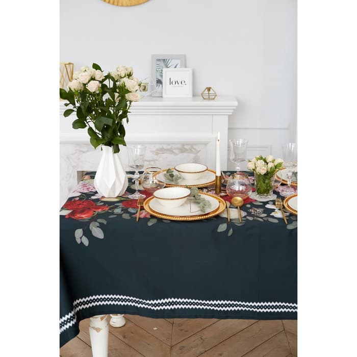 Скатерть «Этель» Flowers, 180×147 см, 100% хлопок, саржа 190 г/м²