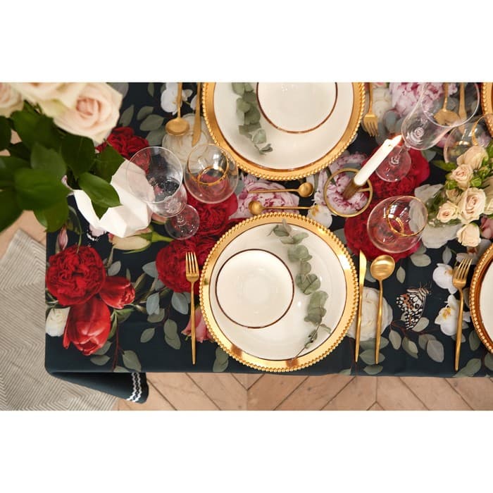 Скатерть «Этель» Flowers, 180×147 см, 100% хлопок, саржа 190 г/м²