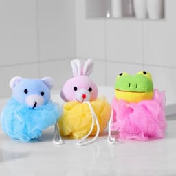 Мочалка детская с мягкой игрушкой Доляна «Зверята», 20 г, игрушка и цвет МИКС