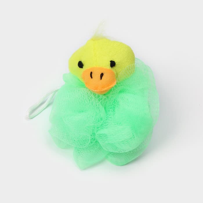 Мочалка детская с мягкой игрушкой Доляна «Зверята», 20 г, игрушка и цвет МИКС