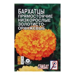 Семена цветов Бархатцы прямостоячий низкорослый золотисто-оранжевый, О, 0.1 г
