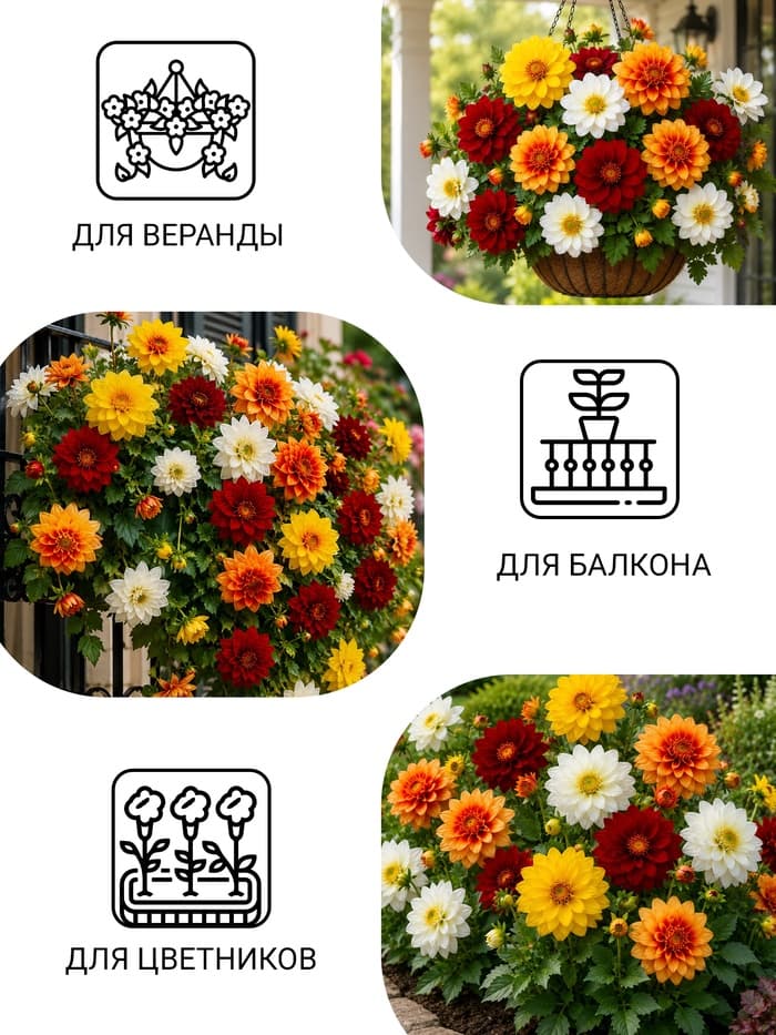 Семена цветов Георгина «Веселые ребята», однолетник, 0.1 г, «Сембат»