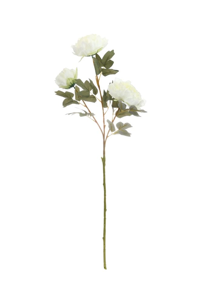 Цветы искусственные «Пион Лунная река», 12×85 см, белые