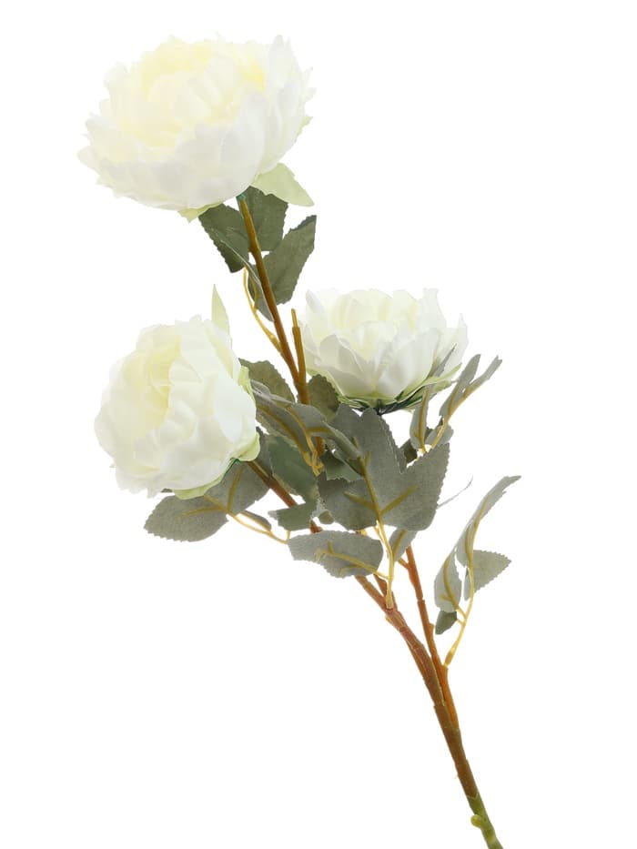 Цветы искусственные «Пион Лунная река», 12×85 см, белые