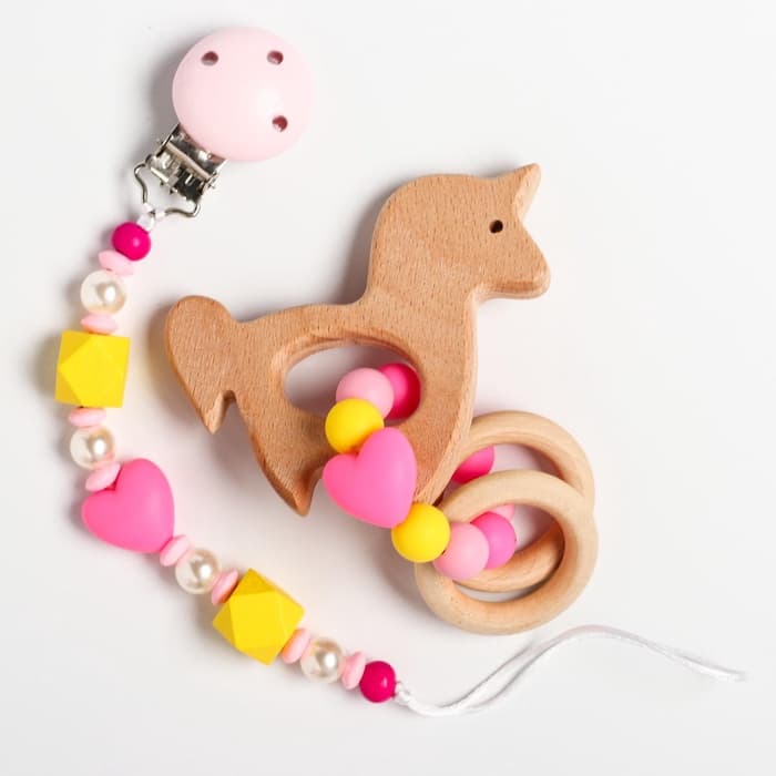 Подарочный набор M&B «Принцесса» держатель для соски-пустышки, прорезыватель