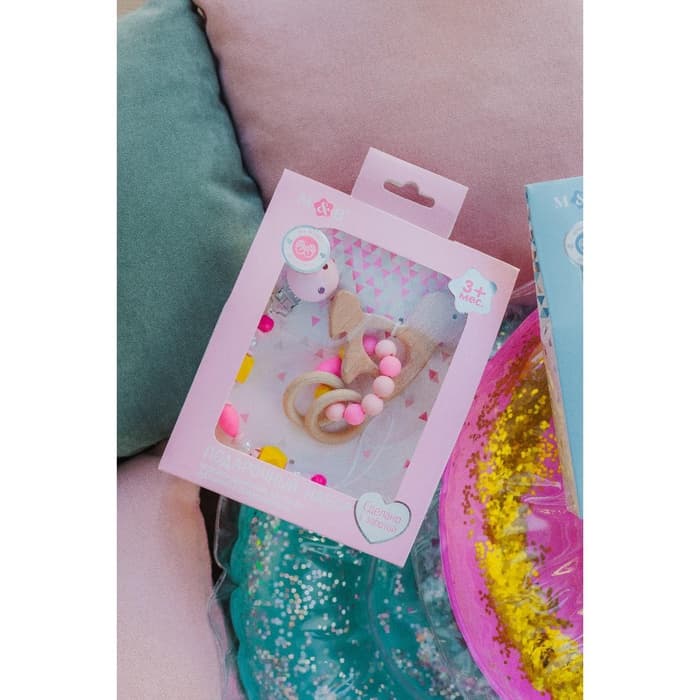 Подарочный набор M&B «Принцесса» держатель для соски-пустышки, прорезыватель