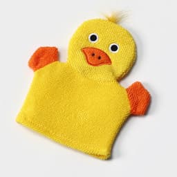 Мочалка варежка детская Доляна «Уточка», для купания, 21 см