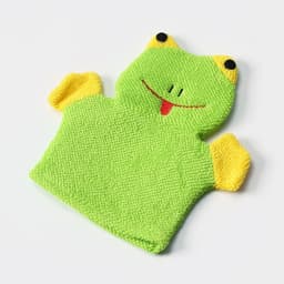 Мочалка варежка детская Доляна «Лягушонок», для купания, 20 см