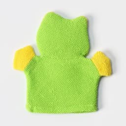 Мочалка варежка детская Доляна «Лягушонок», для купания, 20 см