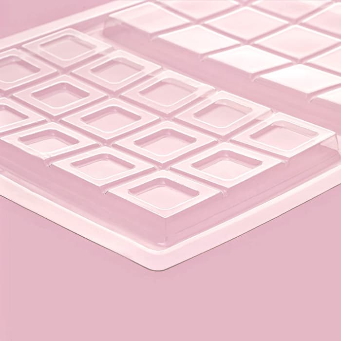 Форма для шоколада «Дольки», пластик, 26.5×21×1 см, 2 ячейки 17.5×10.5, прозрачная