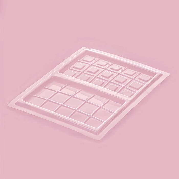 Форма для шоколада «Дольки», пластик, 26.5×21×1 см, 2 ячейки 17.5×10.5, прозрачная