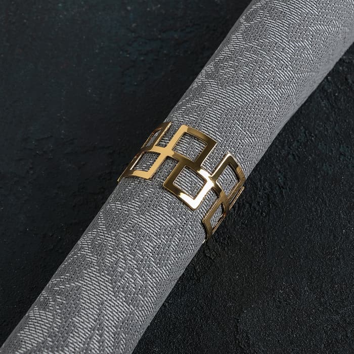 Кольцо для салфетки «Гео», 4.5×3 см, золотистое