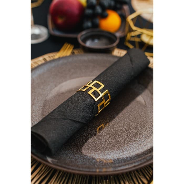 Кольцо для салфетки «Гео», 4.5×3 см, золотистое