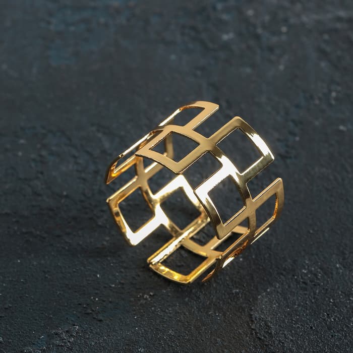 Кольцо для салфетки «Гео», 4.5×3 см, золотистое