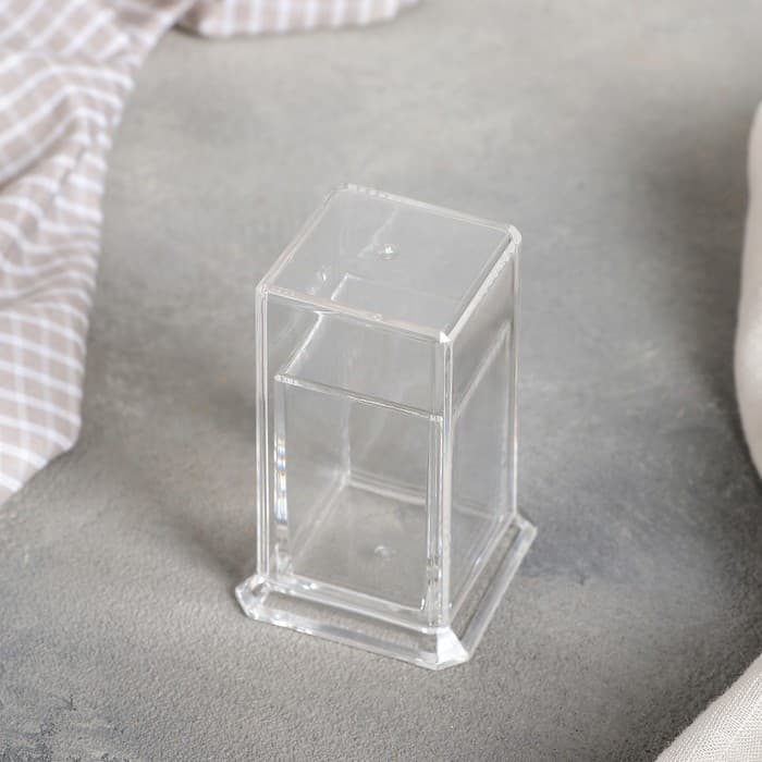 Подставка под зубочистки Доляна, 5×5×7.5 см, прямоугольная, прозрачная
