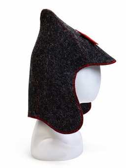 Шапка для бани и сауны «Будёновка», полиэфир, шерсть, серая