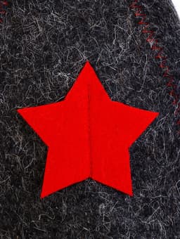 Шапка для бани и сауны «Будёновка», полиэфир, шерсть, серая