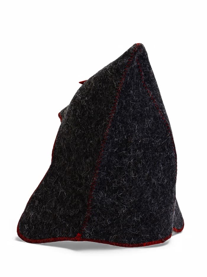 Шапка для бани и сауны «Будёновка», полиэфир, шерсть, серая